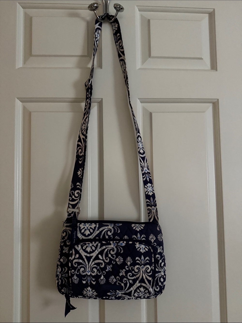 Vera Bradley Navy and White Floral Crossbody